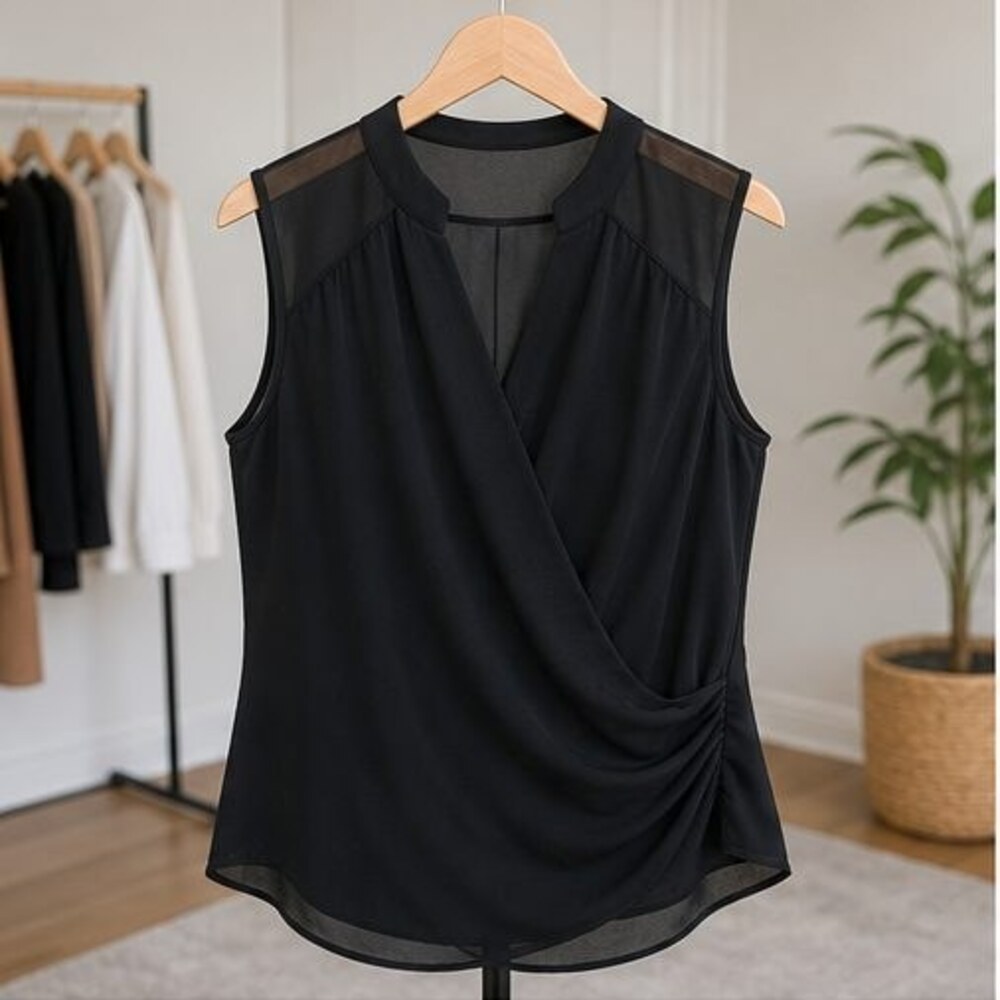 Black V Neck Top